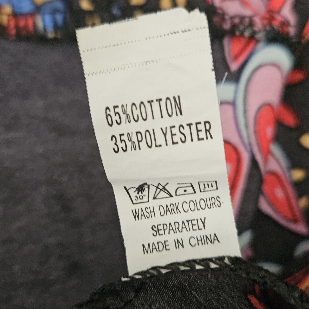 Wish V-Neck Peacock Floral Print Flare Sleeve Bohemian cotton blend Dress size S - Picture 13 of 13